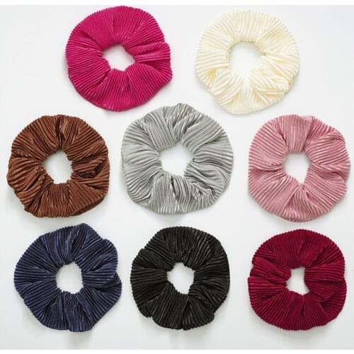 Soft Girl Scrunchies Crinkle Hair Ties Shining Crepe Elast Hair Band 2021 Springs Summer Ponytail Holder Accessori for Women