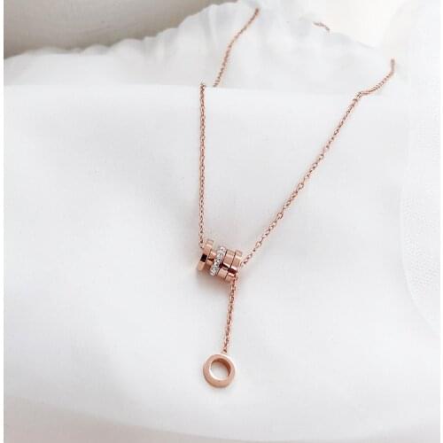 Luxury Choker Necklace Roman Numerals Pendant Necklace Women Girl High Quality Collier Stainless Steel Jewelry Accesorios Mujer