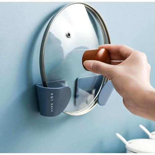 Nordic Wall Hanging Holders Wind Pot Cover Shelf Rack Wall-mounted Adjustable Pitch Size Universal Pot Cover Simple Lid Rack