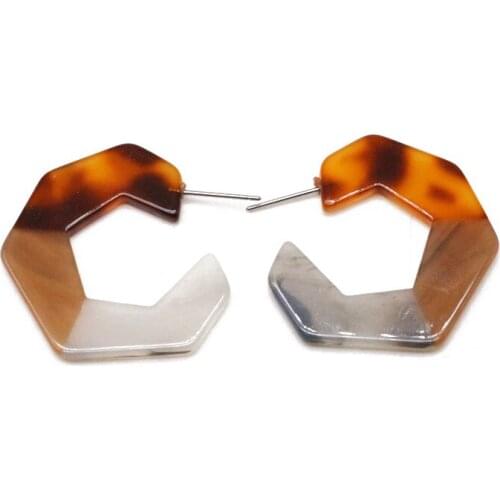 Mixed Color Simple Cute Geometric Resin Stud Earring