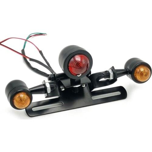 1 PC Red 12V LED Adjustable Cafe Racer Style Stop Tail Lights Motorbike Brake Rear Lamp Motorcycle Taillight for Chopper