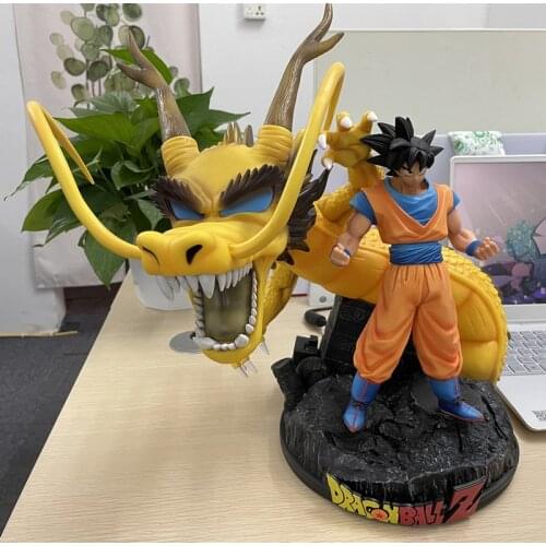 [VIP] Crafts anime big size 40cm DBZ Wukong Dragon scene Version figure Vegeta Statue PVC toy collection model kids gift