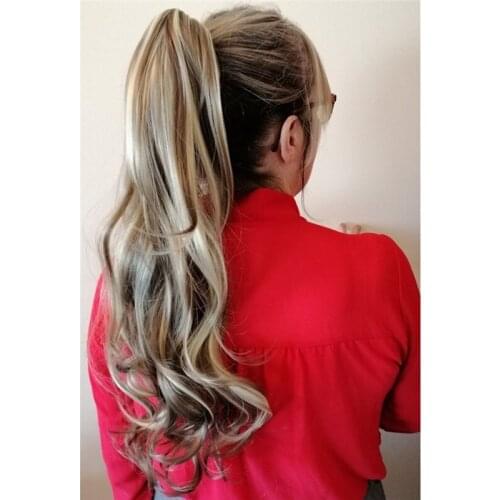 Vigorous Corn Wavy Long Ponytail Synthetic Hairpiece Wrap On Clip Hair Extensions Brown Pony Tail Blonde Fack Hair