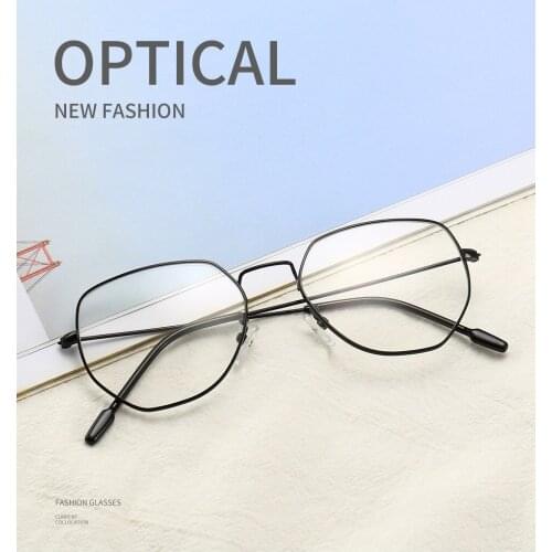 High Quality Metal Polygon Eyewear Glasses Frames Eyeglasses Women for Glasses