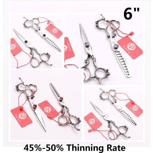 Y9216 6” Professional Hairdressing Scissors Dragon Carved Handle Ciseaux Coiffure Tijeras Peluqueria Profesional