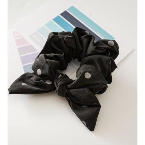 Japanese version of new autumn and winter knot bow large intestine circle dot cloth art handmade hair circle ornament