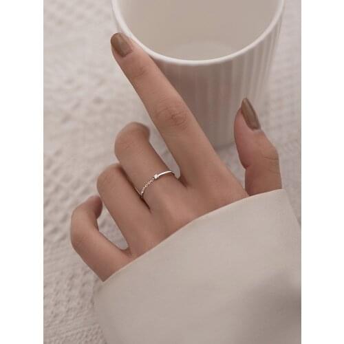 925 sterling silver jewelry with single rhinestone index finger simple tail ring for female party birthday gifts wholesale