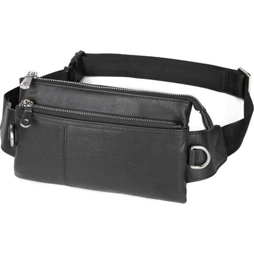 Genuine Cow Leather Funny Pack Waist Bag New Design Multi-function Waist Pack for Men 3017A
