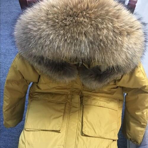 Winter White Duch Down Jacket winter jacket coat women parka waterproof bomber jacket real natural raccoon fur collar hooded 18