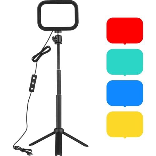 1/2/3pcs Andoer LED Video Light 5600K USB LED Fill Light+Desktop Tripod+Metal Ballhead+Color Filter for Live Streaming Video