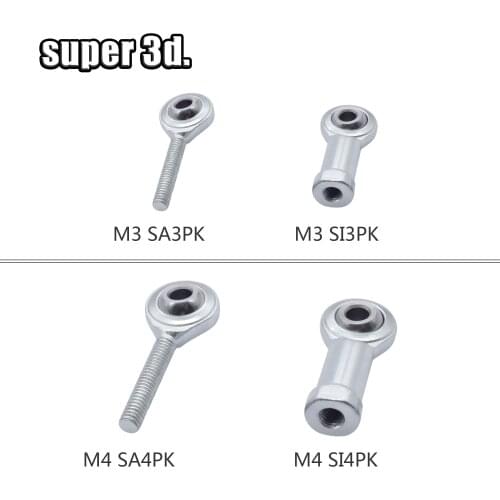 1PC M3 joint bearing SI3PK SA3PK SI4TK SA4TK NHS rod end joint bearing right hand thread M3 M4 rod end joint bearing 3D Printer