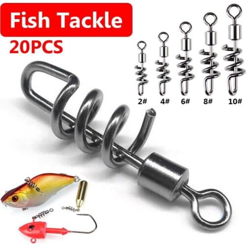 20Pcs Stainless Steel 8 Shape Fishing Snap Hooks Swivel Connector Fish Tackle Easy to Use Fishing Durable Appliance Accessories