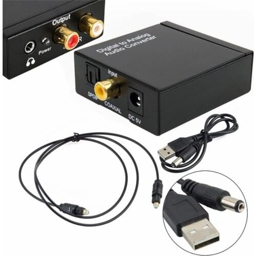 200set 1m Optical Coaxial Toslink Cable Fiber SPDIF Digital to Analog Audio RCA L/R Converter Adapter With AUX 3.5mm Jack port