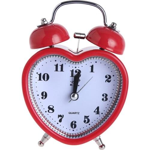 3inch Quiet Non-ticking Silent Quartz Analog Retro Vintage Bedside Twin Bell Alarm Clock With Loud Alarm and Nightlight
