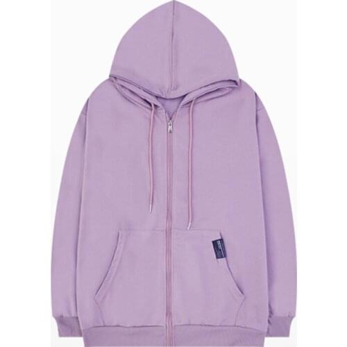 #7092 Yellow Black Green Purple Hoodies Sweatshirt Tops Zip Up Men Women Korean Style Spring Autumn Fashion Casual Loose Coat