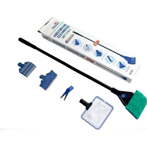 Aquarium Fish Tank Aquarium Cleaning Tool Fish Tank Cleaning Brush Long Handle Five-in-one Cleaning Kit