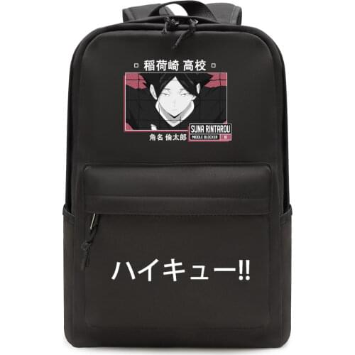 Anime Haikyu! Hinata Shoyo Karasuno Canvas Printing Backpack School Bags Backpacks Men Laptop Backpack Travel Rucksack Rugzak