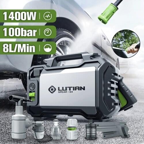 LUTIAN S4 1400W 100bar Electric Car Washer Machine High Pressure Cleaner Foam Nozzle Auto Cleaning Care Cordless Protable Spray