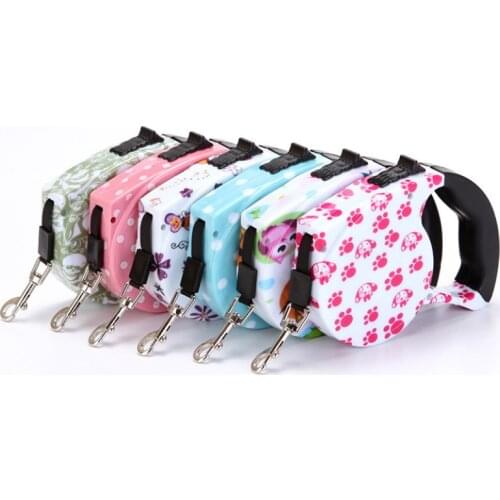 Automatic Dogs Leash Dog Traction Rope Retractable Flexible Durable Pet Patrol Ropes Fashion Printed Cat Collar Puppy Product