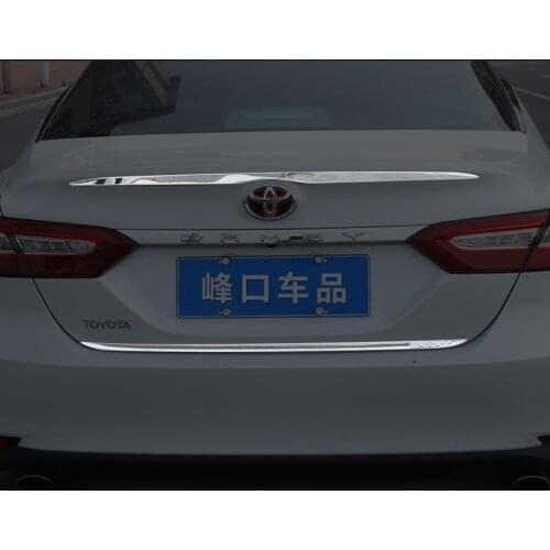 Car stainless steel Rear door tailgate frame Bottom trunk plate trim hoods Fit For Toyota camry 2018 2019