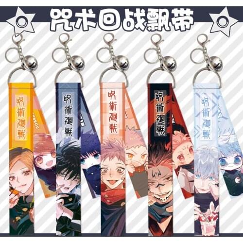 Action Anime Jujutsu Kaisen Itadori Yuuji Ribbon Bell Keychain Pendants Bag Ring Gojou Satoru Fushiguro Megumi Kugisaki Gift Toy