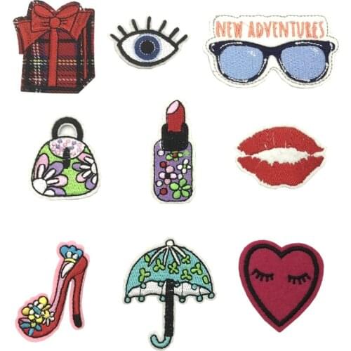 Eyes Lips Heels Print Patches For Clothing Fashion Girl DIY Washable Heat Transfer Sticker On Clothes Ironing Patch