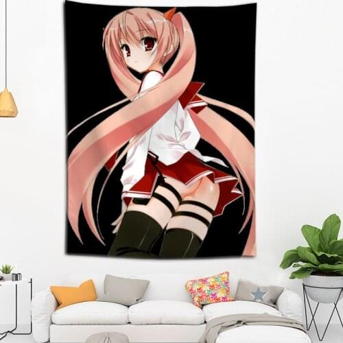 Hot Sale Custom Anime Aria The Scarlet Ammo Printed Tapestry Background Decorative Tapestry Various Sizes Wall Hanging Decor
