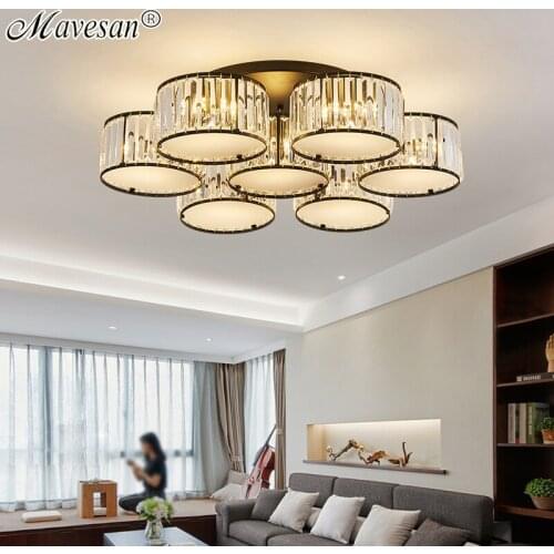2020 New Design Crystal chandelier lights For Living Room Study Room Bar Gold Suspended LED Chandelier Kitchen Lighting Fixture