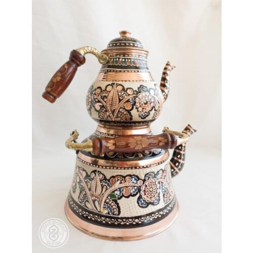 Inlaid Copper Teapot