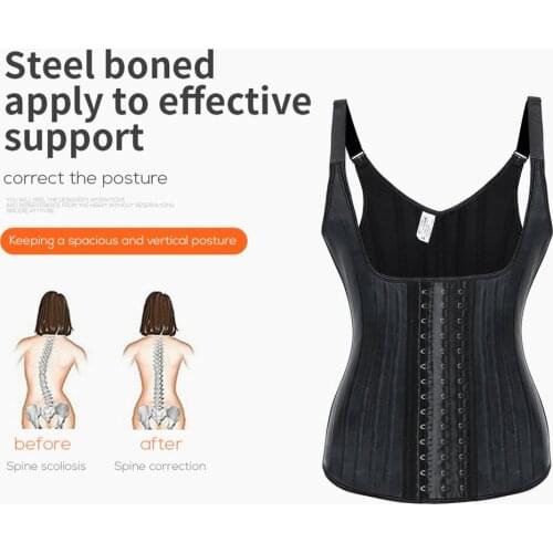 Waist Trainer Women Binders Slimming Belly Sheath Corset 25 Steel Bone Strong Shaper Modeling Vest Body Shapewear