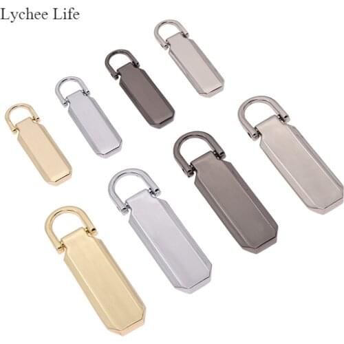 Lychee Life 10Pcs/lot 3# 5# Metal Zipper Pullers For Clothes Sliders Head Zippers Repair Kits Diy Sewing Materials