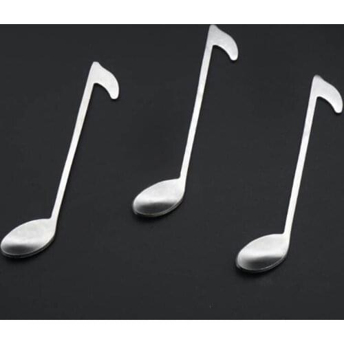 Stainless Steel Music Note Coffee Spoon Creative Ice Cream Tea Spoon Cocktail Teaspoons Drinking Mix Spoon Kitchen Accessories