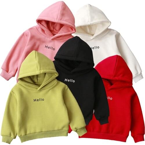 VOGUEON 2021 New Spring Autumn Coat Toddler Baby Kids Boys Girls Clothes Hooded Cartoon Letter Hoodie Sweatshirt Tops Clothing