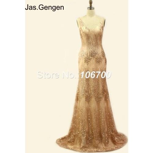 New Mermaid Long vestidos de fiesta largos elegantes de gala Prom Dress Glitter Fabric V Neck Party Bridal Evening Gowns 1141b