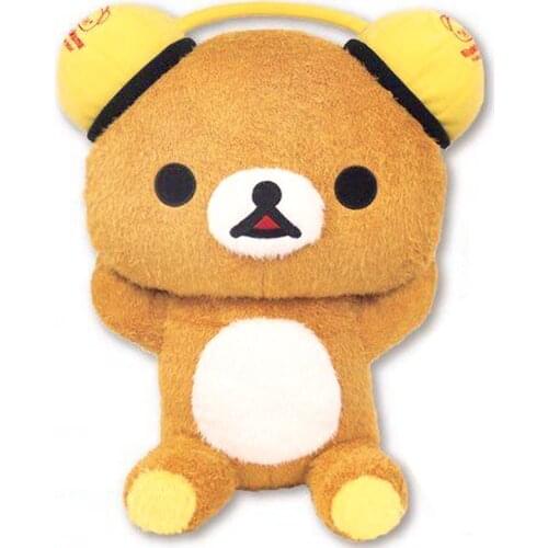 New Cute Rilakkuma Bear Music Series With Headphones Plush Toy Doll 28cm Plushie Stuffed Animals Kids Toys Dolls Children Gifts