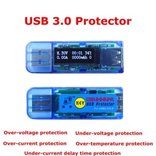 OLED USB 3.0 protection instrument meter USB voltmeter ammeter power capacity voltage current mobile power charger white font