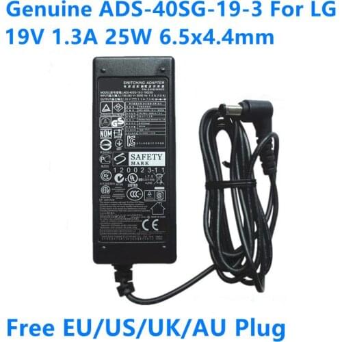 Genuine 19V 1.3A 25W 6.5x4.4mm ADS-40SG-19-3 19025G AC Adapter For LG ADS-40FSG-19 EAY62768606 EAY62549201 Power Supply Charger