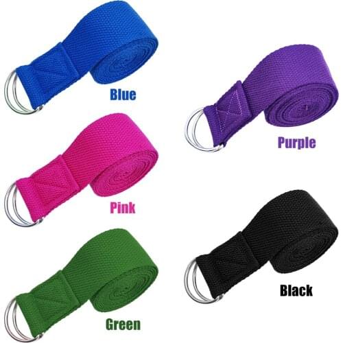 Yoga Stretching Strap Adjustable Yoga Belt Yoga Band with D-Ring Buckle Fitness Elastic Yoga Belt Waist Leg Resistance Gym