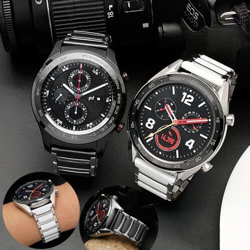 Watch Band Accessories for Samsung Galaxy Watch 3 41mm 45mm Stainless Steel Ceramic Band 20mm 22mm for Huawei Watch Watch GT 2e