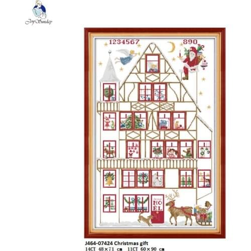 Christmas Gift Patterns Cross Stitch kit Aida Fabric 14ct 11ct Counted Print Canvas Embroidery Handmade Accessories Needlework