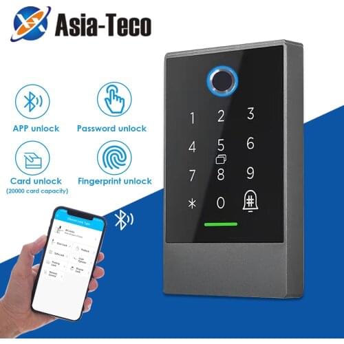 Waterproof 13.56MHZ Access Control Reader Fingerprint Door Lock App Digital bluetooth Lock Long Range Fingerprint Card Reader