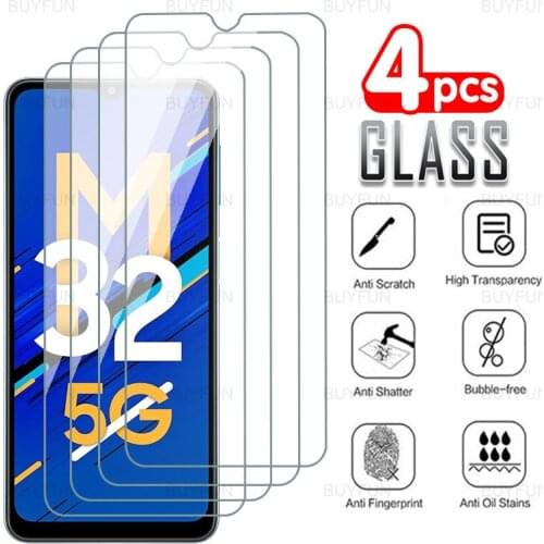 4Pcs Full Cover Protective Glass For Samsung Galaxy M32 5G 6.5inch screen protector for galaxy m 32 32m galax m32 phone ​glass