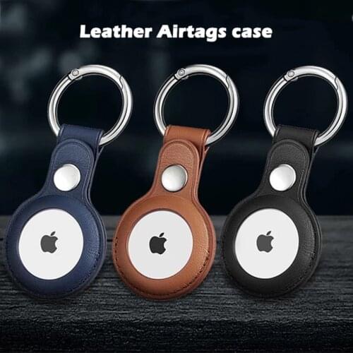 Protective Sleeve Pu Leather Case Cover For Apple Airtag Tracker Location Protector For Iphone 1 12 Pro Max Mini Airtags Keychai