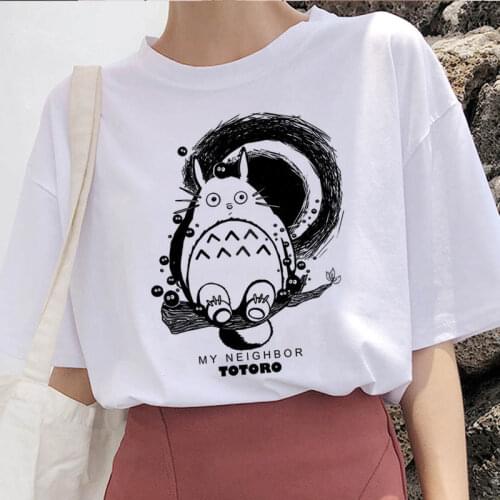 New totoro Spirited Away Studio Ghibli femme t shirt Japanese women ulzzang tshirt Anime Miyazaki Hayao female t-shirt harajuku