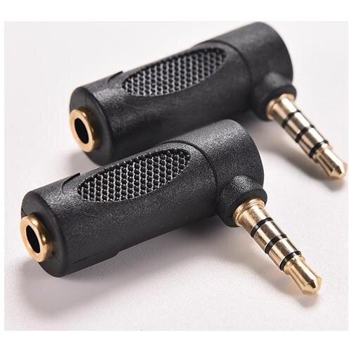 1/8" 3.5mm 90 Degree 3 Pole Right Angle Female To Male 4 Pole Audio Stereo Plug L Shape AUX Headphone Jack Adapter Converter 1PC