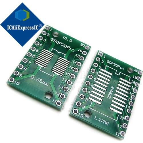 10PCS TSSOP20 SSOP20 SOP20 to DIP20 Transfer Board DIP Pin Board Pitch Adapter In Stock