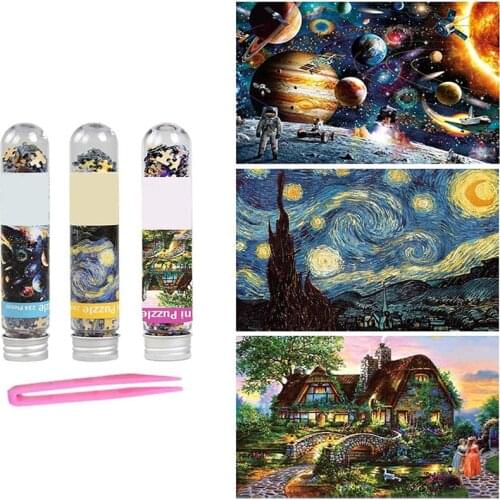 150PCS Jigsaw Pocket Multi-type Landscape Puzzle Game Test Tube Packaging Travel Puzzle Toys DIY Jigsaw Puzzle Toys Kids