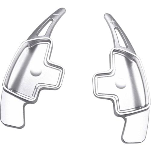 2pcs Interior Accessories Silver Steering Wheel Paddle Shift Extension Covers for Benz A Class B Class C Class CLA CLS E Class