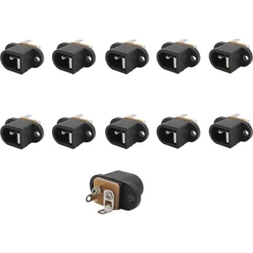 20Pcs/Lot DC016 DC Power Socket Jack Connector DC016 3Pin DIP Needle Size Adaptation 5.5mmx2.1mm Power Female Plug Adapter