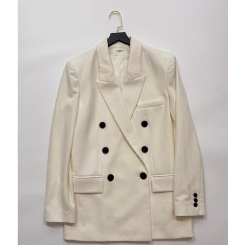 2021 Autumn and Winter Classic Fashion Milky Wool Coat Jacket Women Casual Blazer
